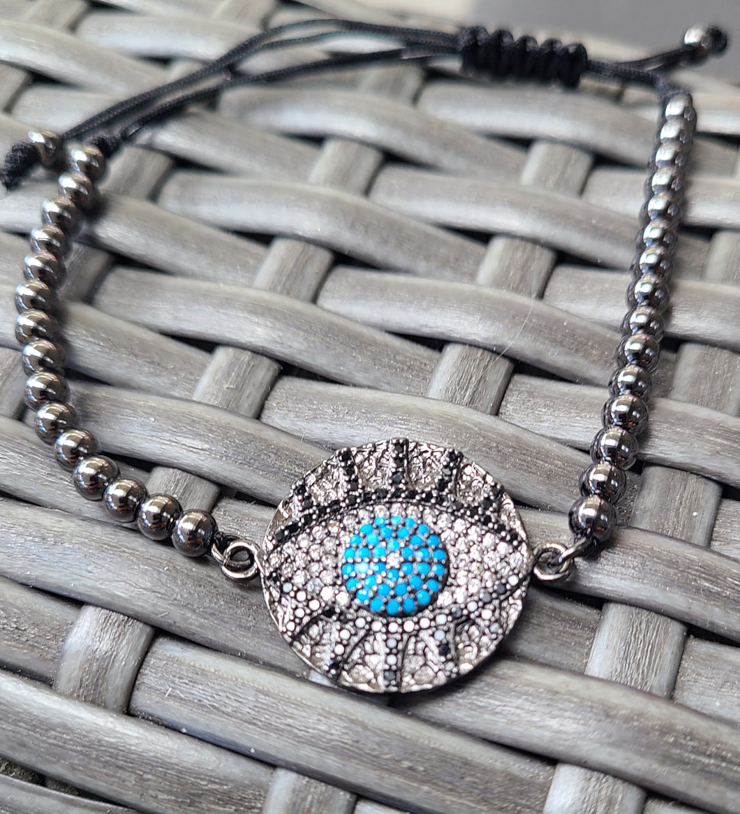 Evil eye bracelet with Swarovski Crystals