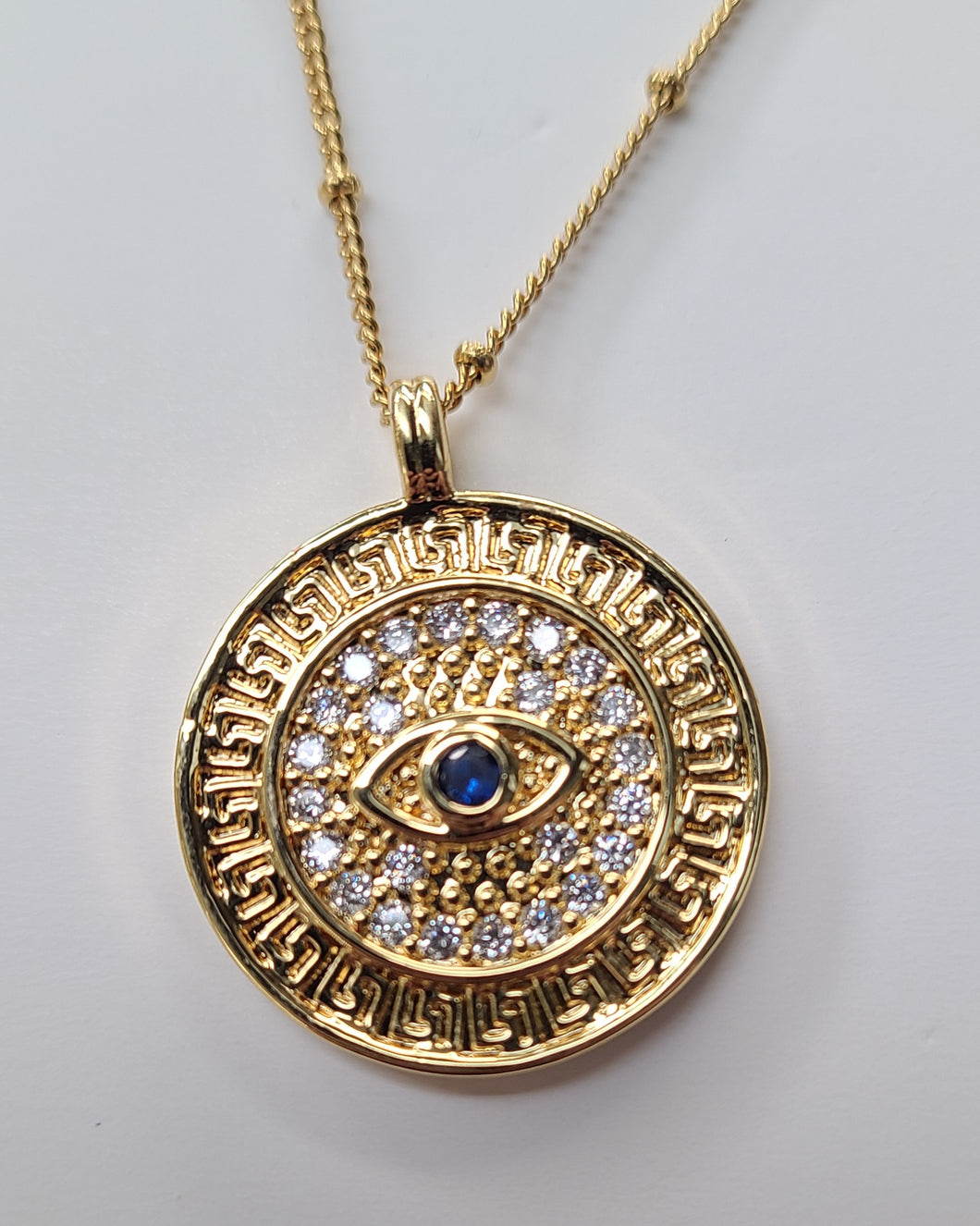 Evil eye necklace with Swarovski Crystals