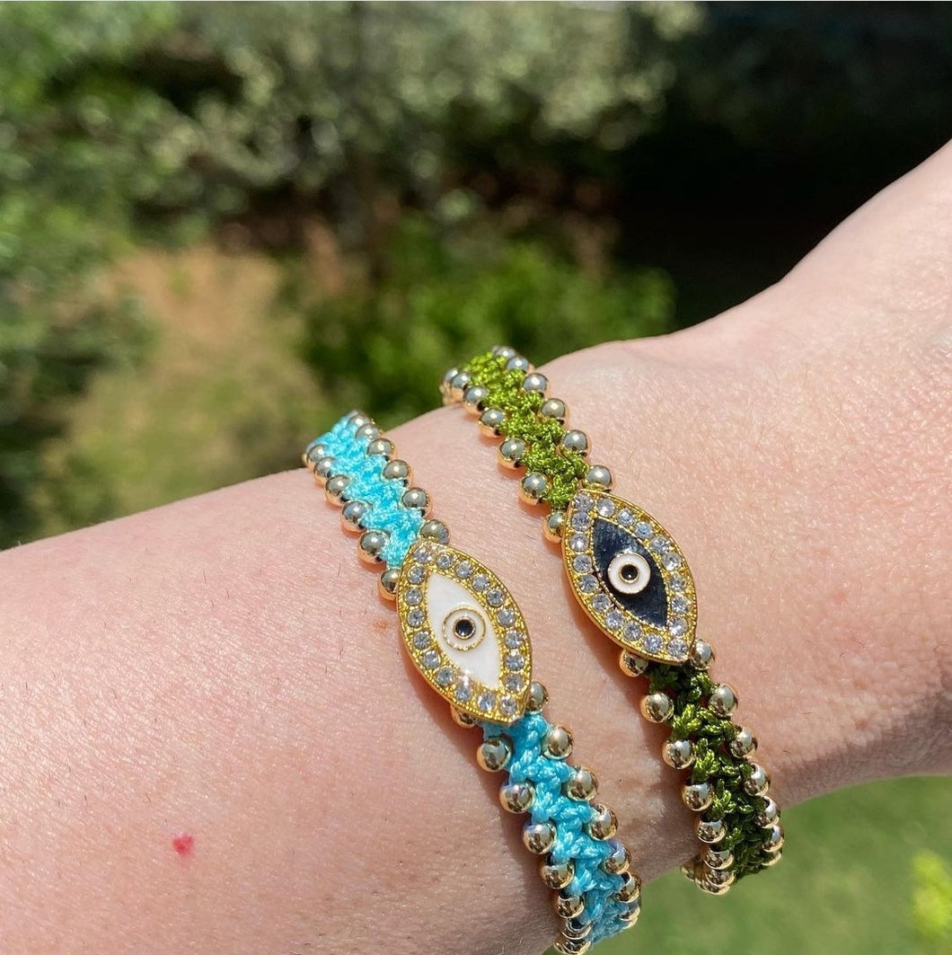 Evil eye shop macrame bracelet
